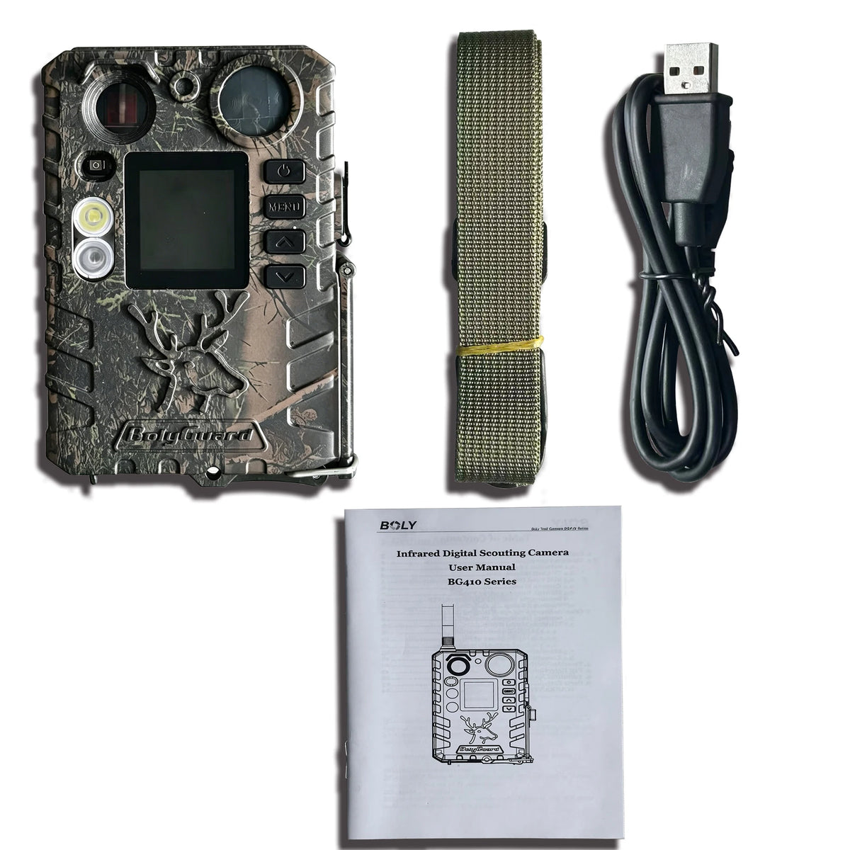 BolyGuard BG410-D 37MP 4K Trail Camera HD Dual Flash 940nm Invisible IR White LED IP66 Waterproof Hunting Game Cam Solar Ready