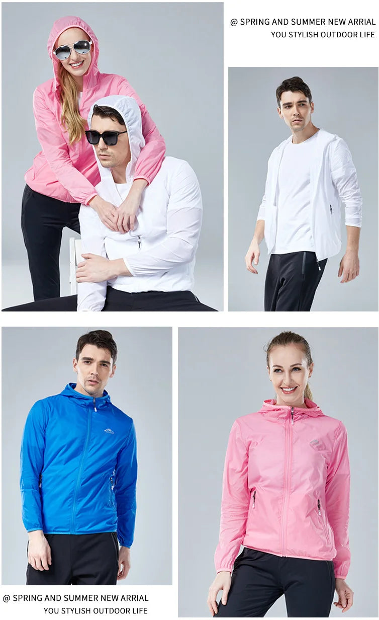 Women Cycling Jersey Men Bike Wind Jacket Waterproof Sun Protection Wind Jacket UV Windbreaker Hiking Hunting Fishing Clothes