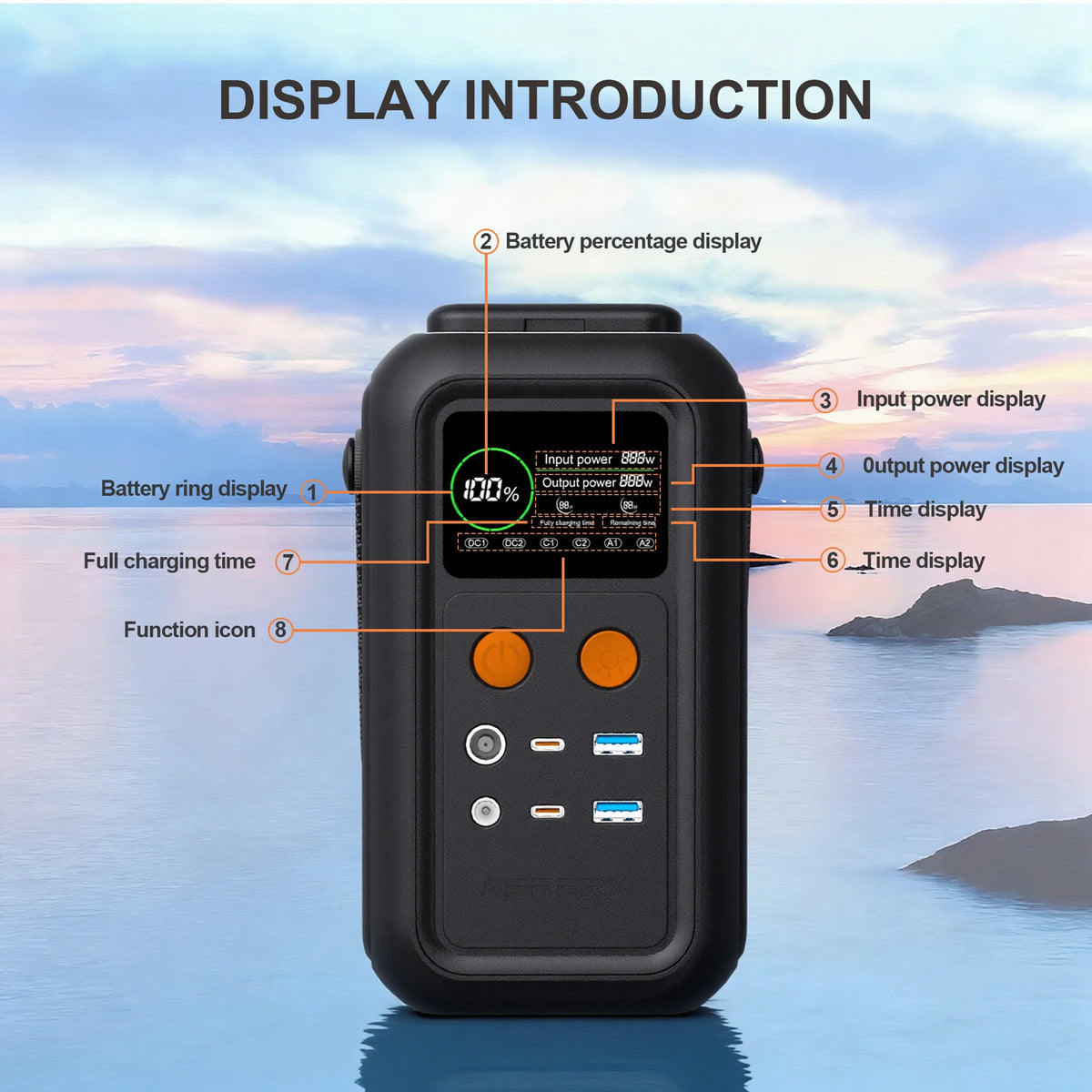 CTOLITY AXP200 AP400 Power Station 192Wh 345Wh Lifepo4 Battery for Camping Power Bank UPS Battery Backup USB TYPE-C LED Light