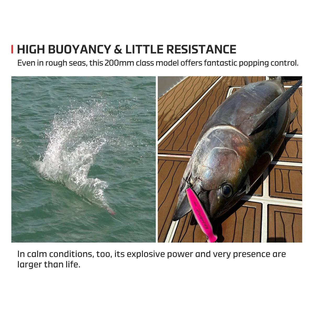 Noeby Handcraft Popper Fishing Lure 205mm 119g± Floating Popper Loud Bubbles Surface Wobblers Topwater Big Game Fising Baits