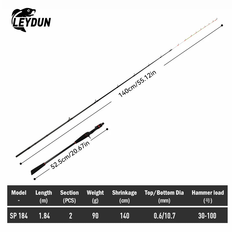LEYDUN MIHAWK 184 Fishing Rods Super Light Tachiuo Tenya Boat Fishing Titanium Tip 8:2 Action 텐야 Casting Rod Fishing Tackle Rod