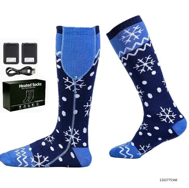 Rechargeable Heated Socks for Men Women 6000mAh Electric Heated Skiing Socks Winter Outdoor Hiking Skating Camping Hunting