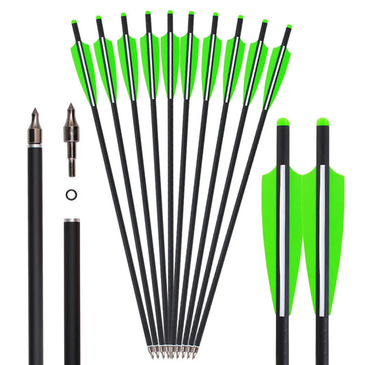 20/22 Inch Mixed Carbon Crossbow Arrows Diameter 8.8 mm Tip Archery Hunting Shooting Removable Arrowhead