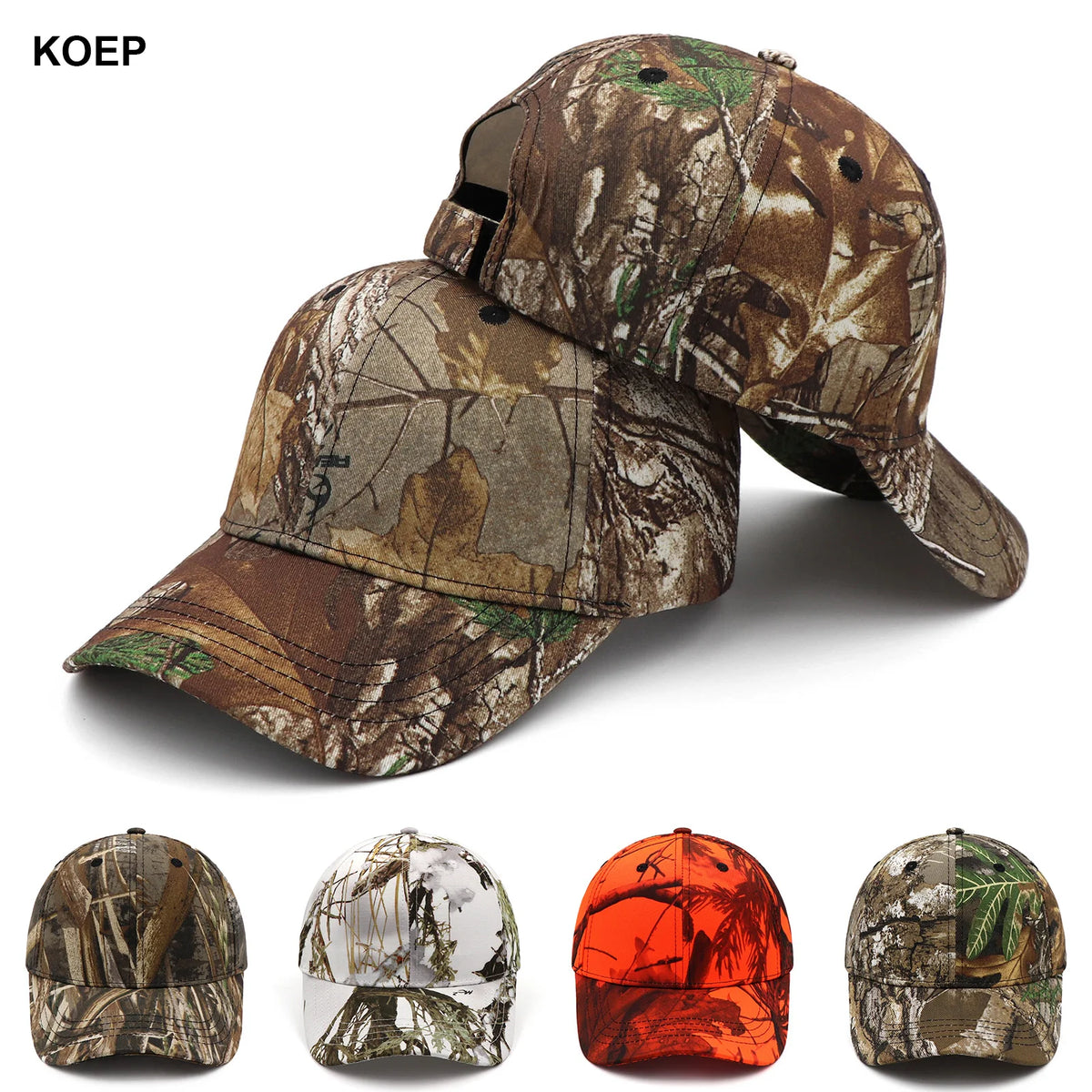 KOEP New Outdoor Jungle Fishing Baseball Hat Cap Man Camouflage Hunting Hat Casquette Bone Cotton Rucker Camo Snapback Dad Caps