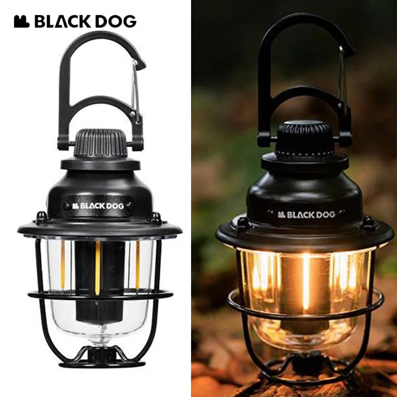 Naturehike BLACKDOG Retro Camping Lamp Rechargeable Outdoor Ultralight Picnic Atmosphere Light Tent Lantern Hanging Portable