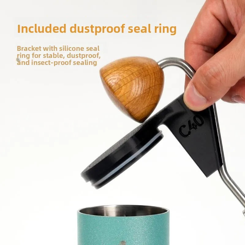 Comandante C40 Hand-Cranked Coffee Grinder Dust-Proof Sealed Portable Storage Cap for Camping Outdoor Activities