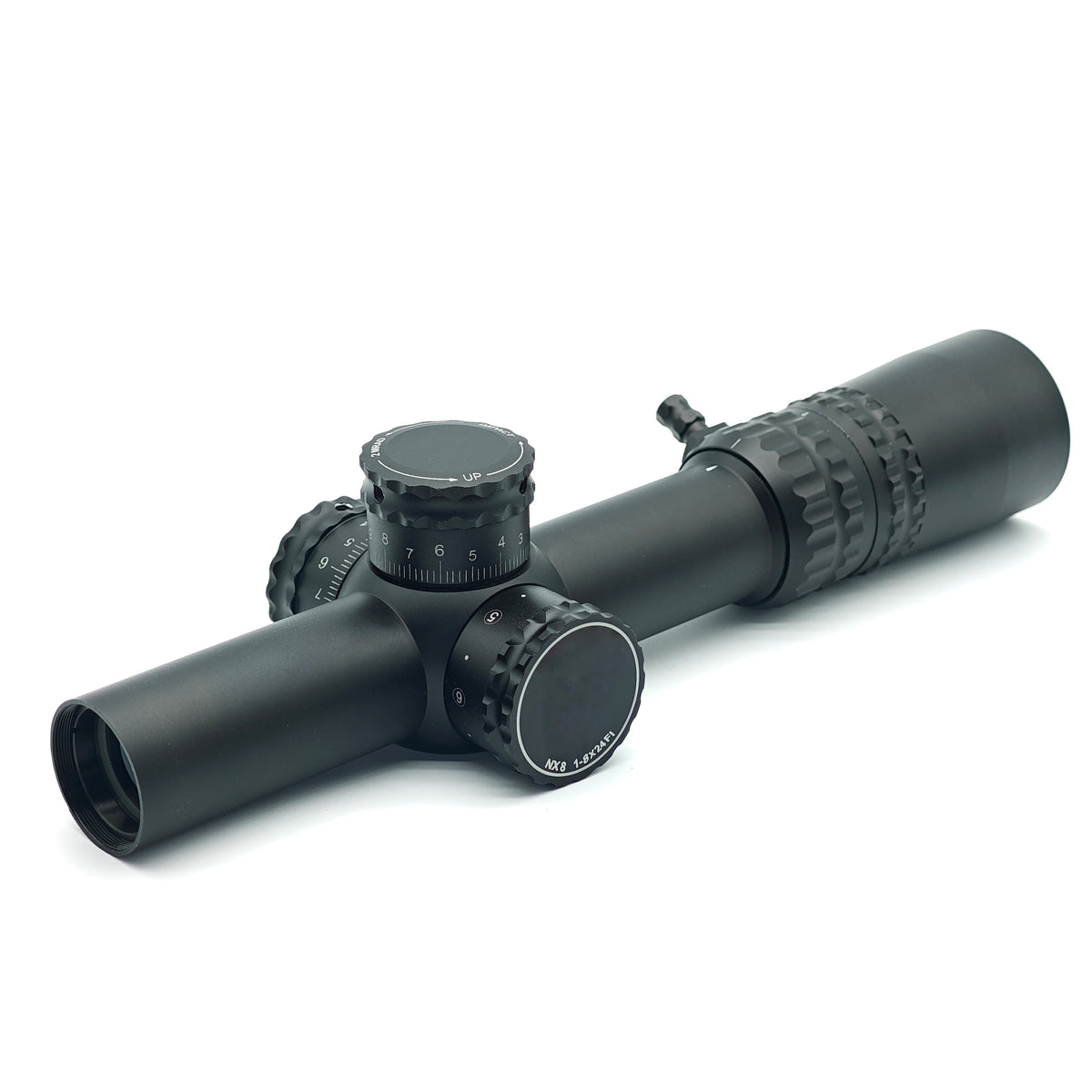 Tactical NX8 1-8x24mm (F1/FFP) 30mm Tube LPVO Riflescope Capped W/E Waterproof Fogproof Hunting Scope w/Zerostop, FC-Mil Reticle
