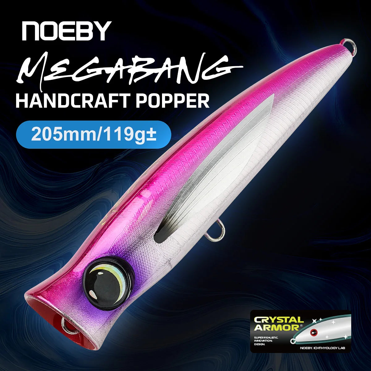 Noeby Handcraft Popper Fishing Lure 205mm 119g± Floating Popper Loud Bubbles Surface Wobblers Topwater Big Game Fising Baits