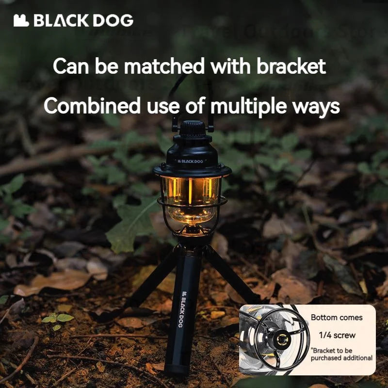 Naturehike BLACKDOG Retro Camping Lamp Rechargeable Outdoor Ultralight Picnic Atmosphere Light Tent Lantern Hanging Portable