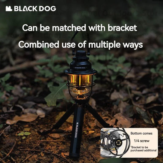 Naturehike BLACKDOG Retro Camping Lamp Rechargeable Outdoor Ultralight Picnic Atmosphere Light Tent Lantern Hanging Portable