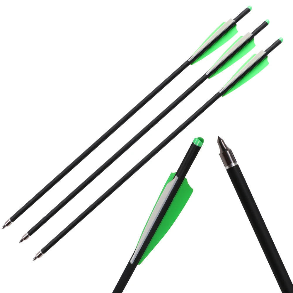20/22 Inch Mixed Carbon Crossbow Arrows Diameter 8.8 mm Tip Archery Hunting Shooting Removable Arrowhead