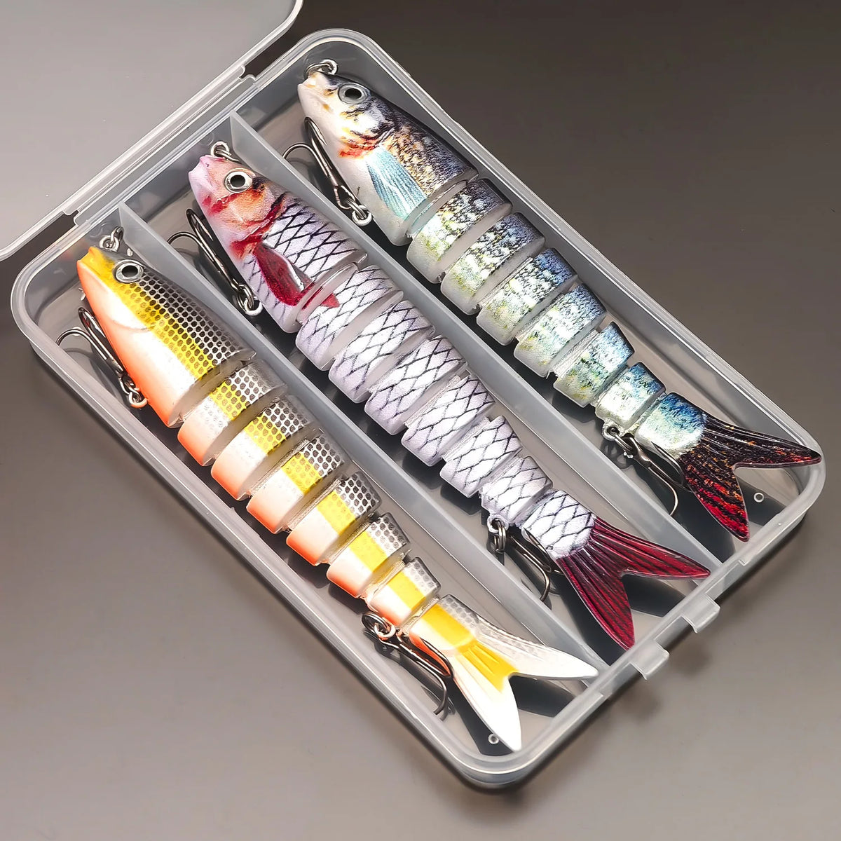 ANFS Realistic Fishing Lure Set of 3pcs, Multi-Jointed Swimbaits Fishing Lures, Lifelike Slow Sinking Artificial Bait for Bass, Trout, Perch -perfect fishing gift for Angle
